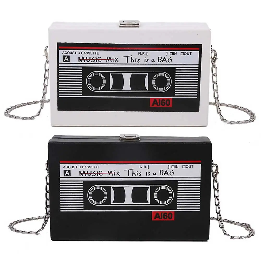 Radio Tape Recorder Print Commute Mini Chain Bag
