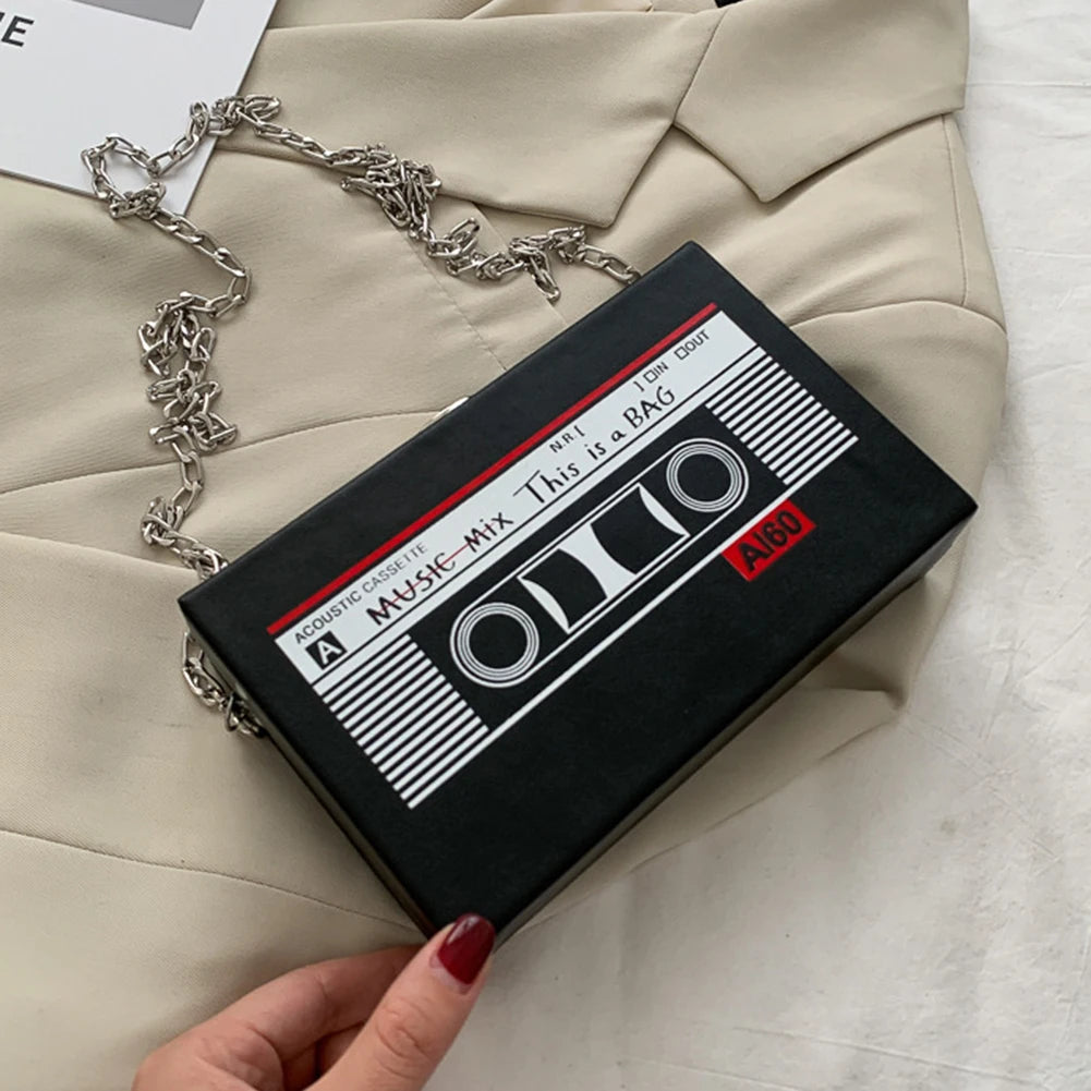 Radio Tape Recorder Print Commute Mini Chain Bag