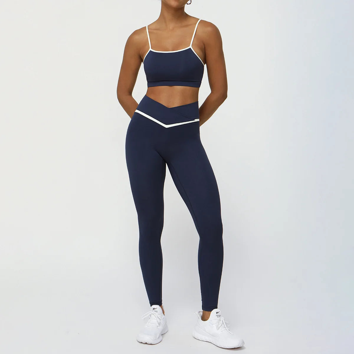Colorblock Seamless Butt-Lift Yoga Two Piece Set
