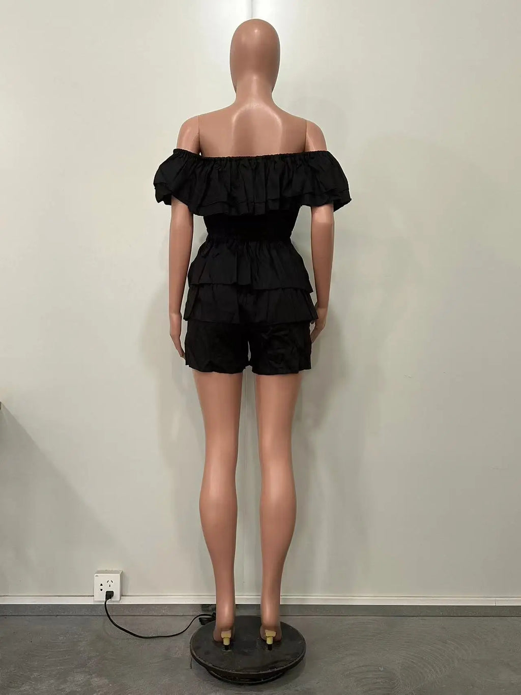 Summer Ruffles Playsuit Sexy Women Slash Neck Elegant Streetwear Club Romper Overalls