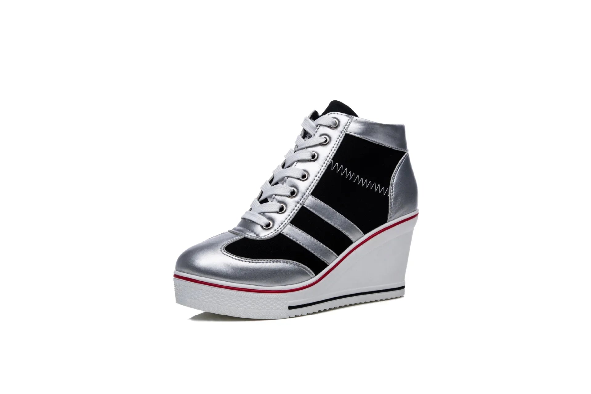 Wedge Heel  Lace-up Platform Canvas Shoes