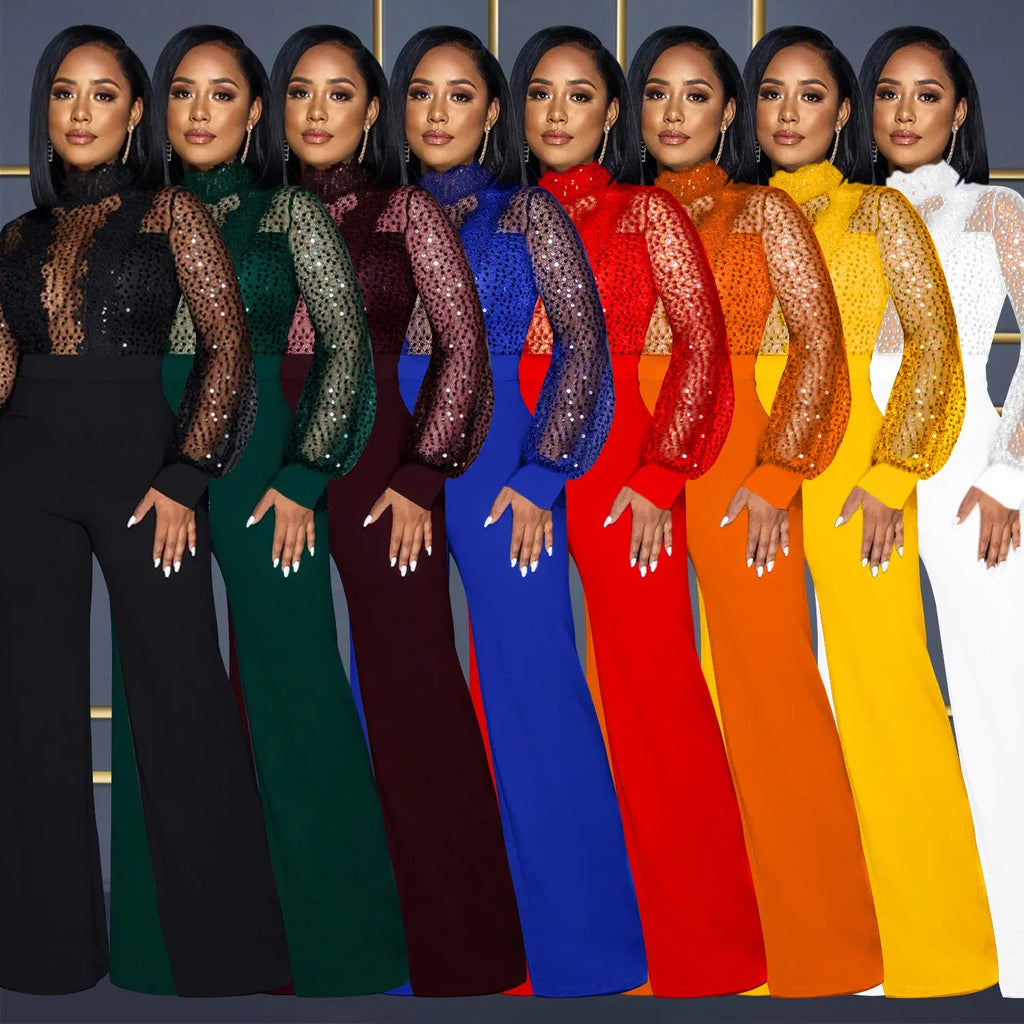 African Lace Patchwork Jumpsuit