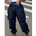 High Waist Elastic Multi-Pocket Women's Jeans