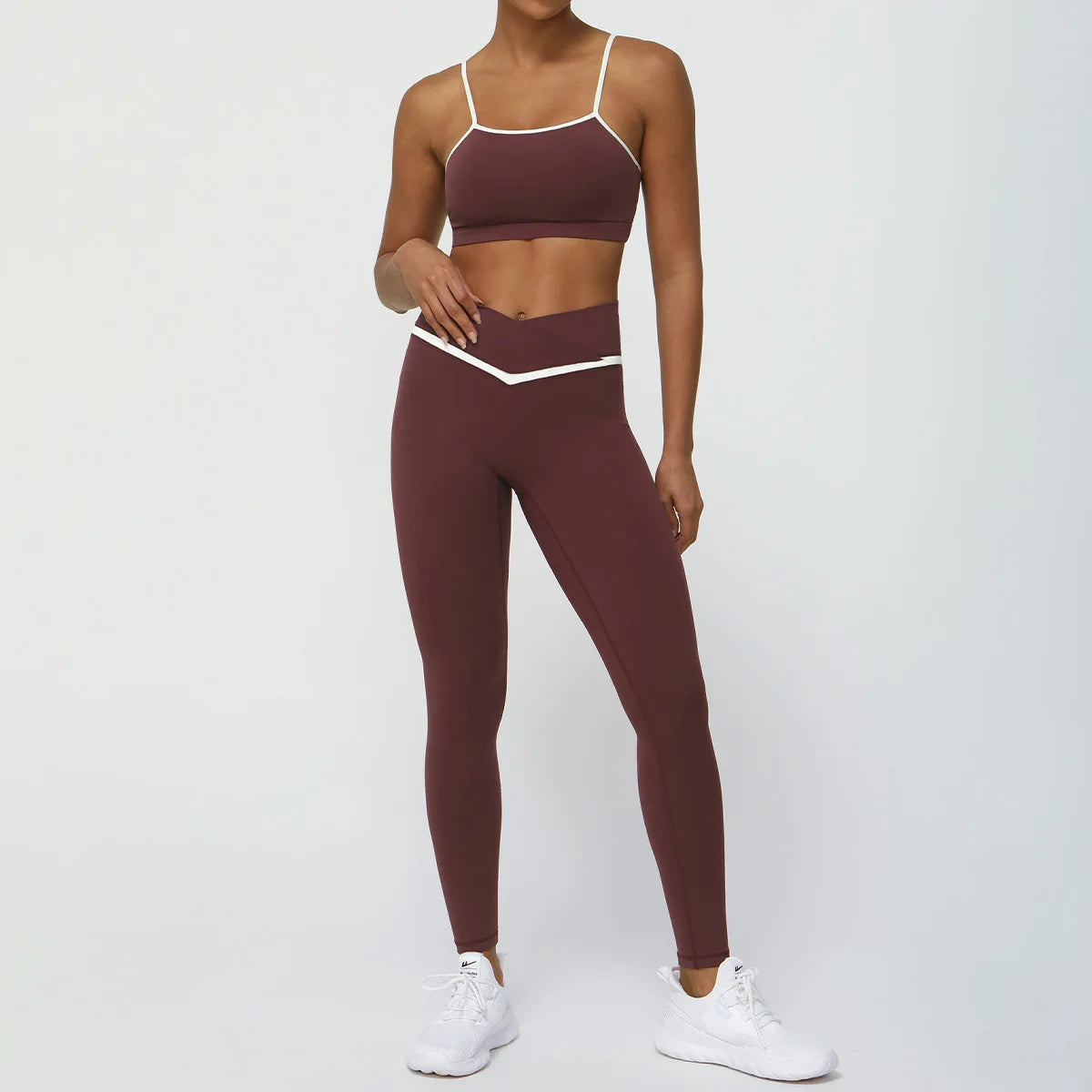 Colorblock Seamless Butt-Lift Yoga Two Piece Set