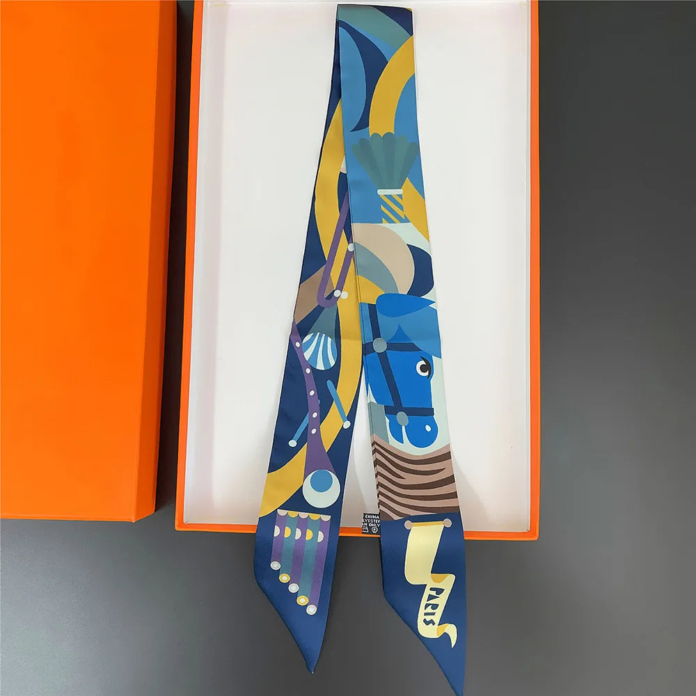 Multi Printed Neckerchief Hair Tie