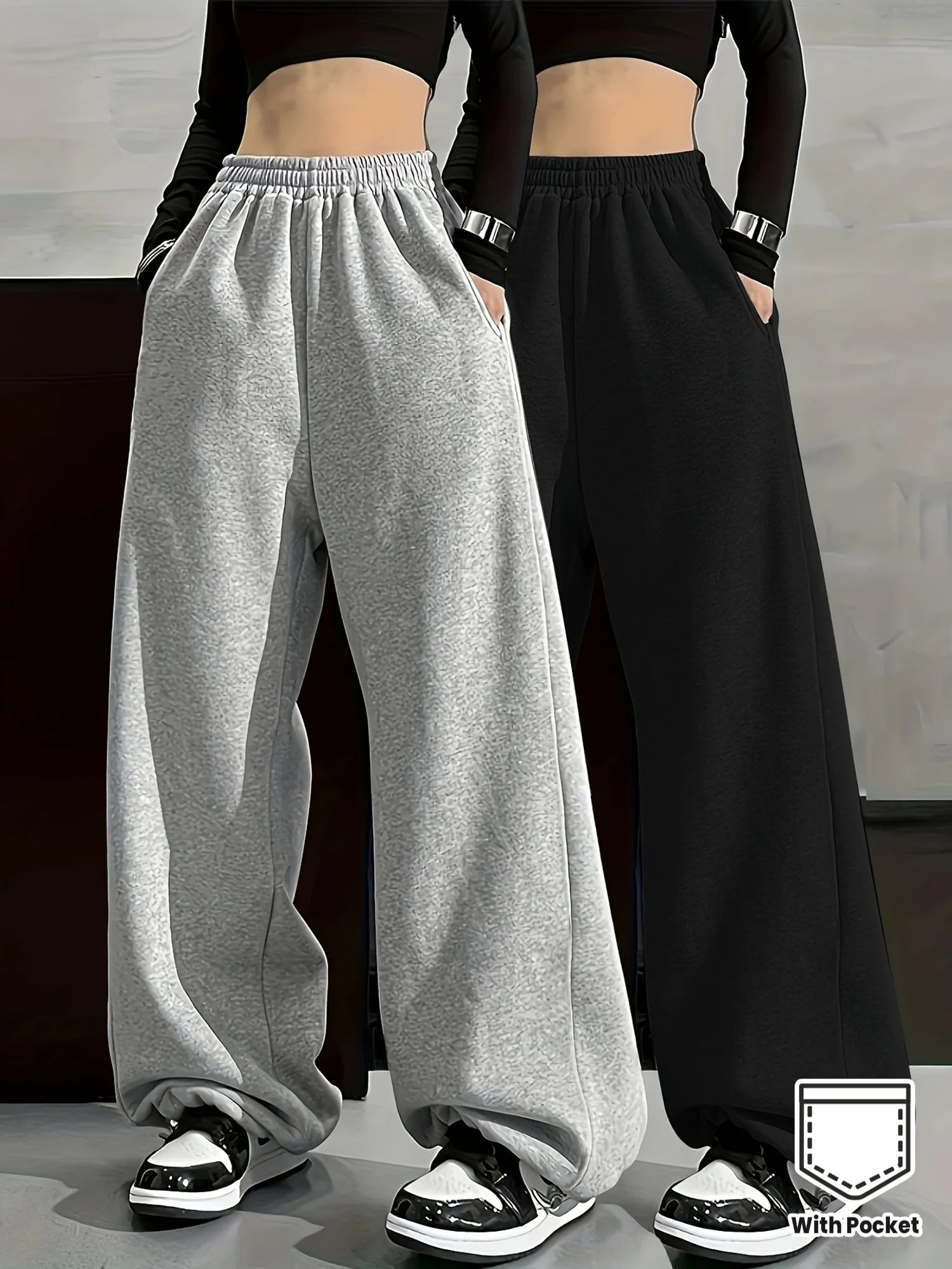 Fleece Oversized Trendy Sweatpants