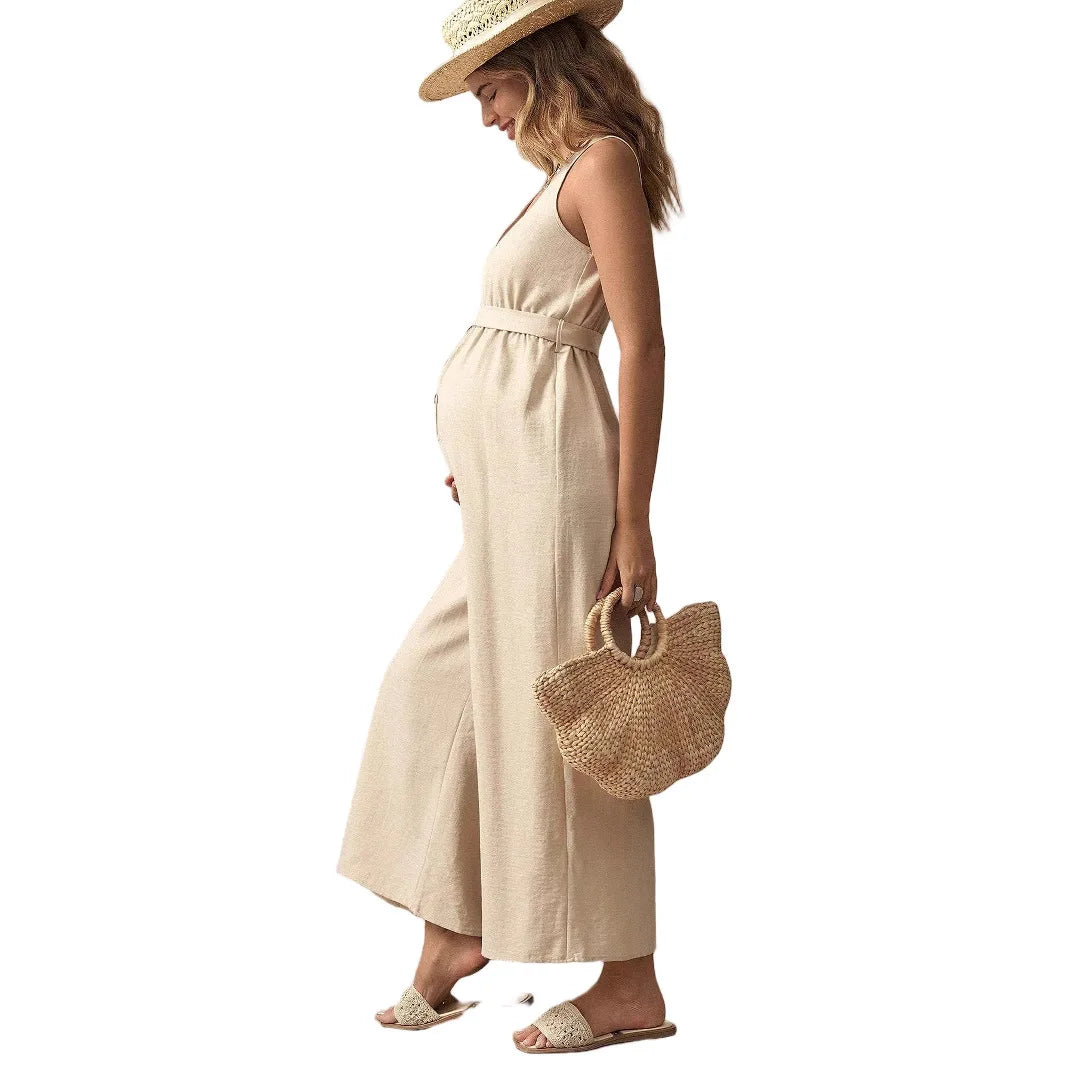 V-neck Sleeveless Loose Jumpsuit Pregnancy Rompers