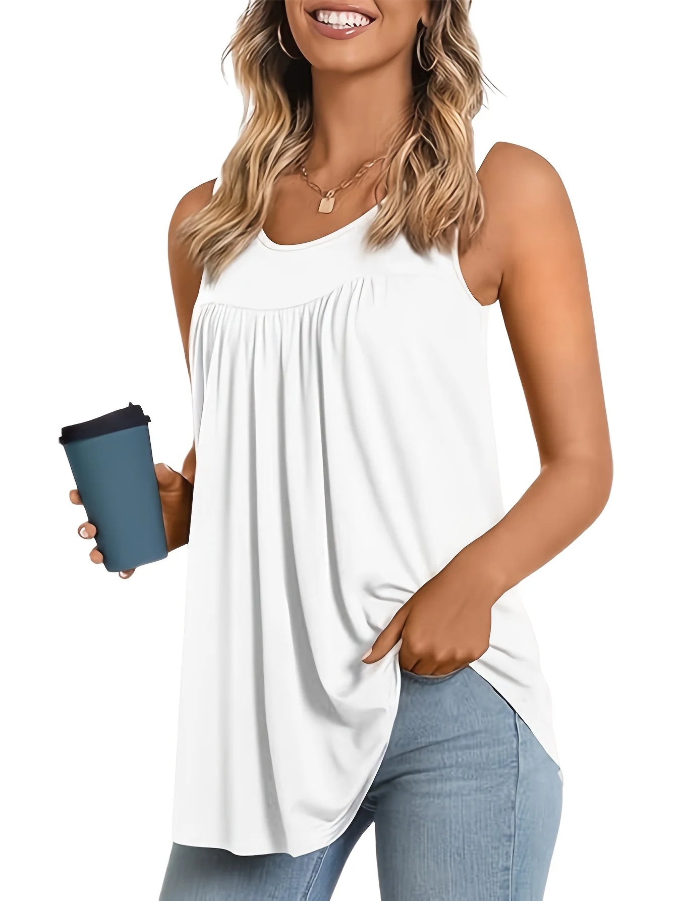 Loose Solid Casual Tank Top