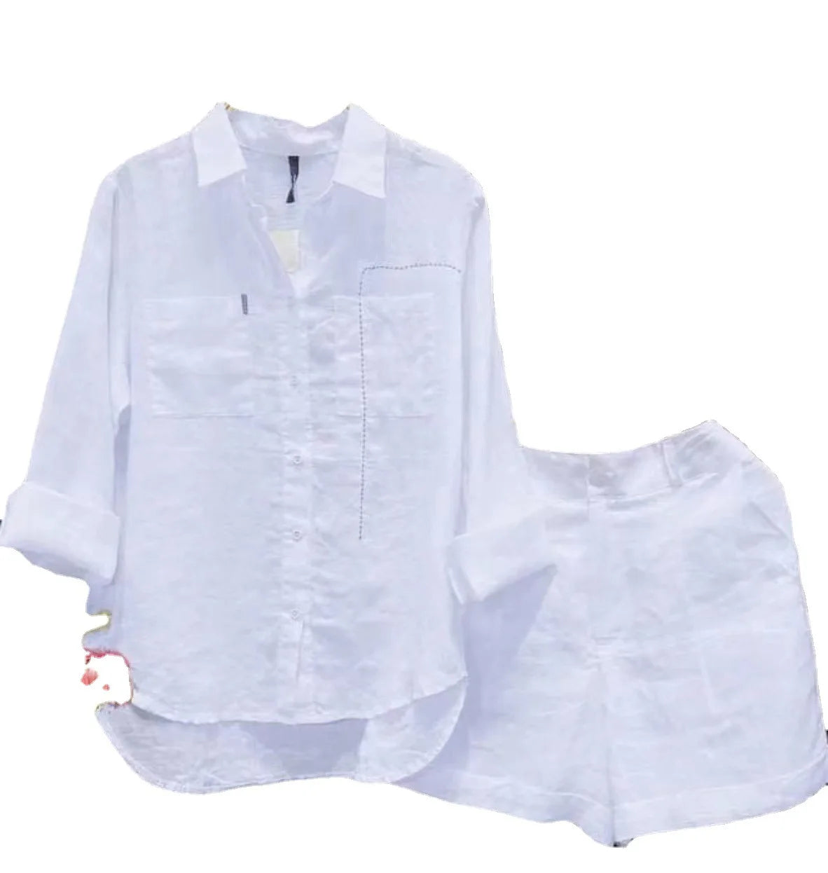 Summer 2Pc Long Sleeve Top & Shorts