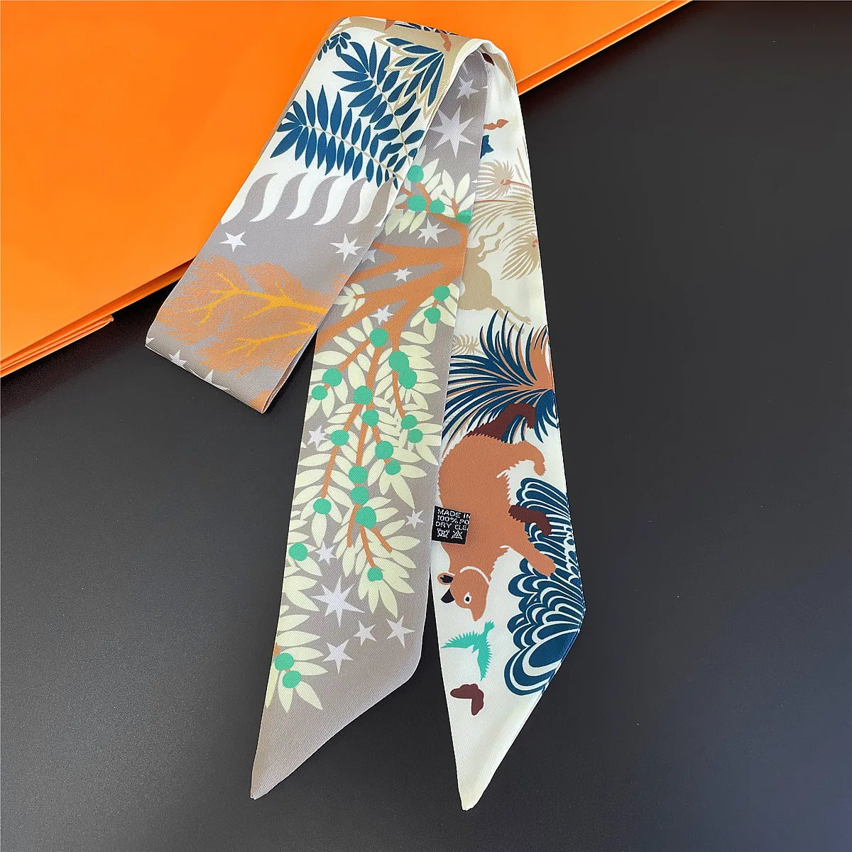 Multi Printed Neckerchief Hair Tie