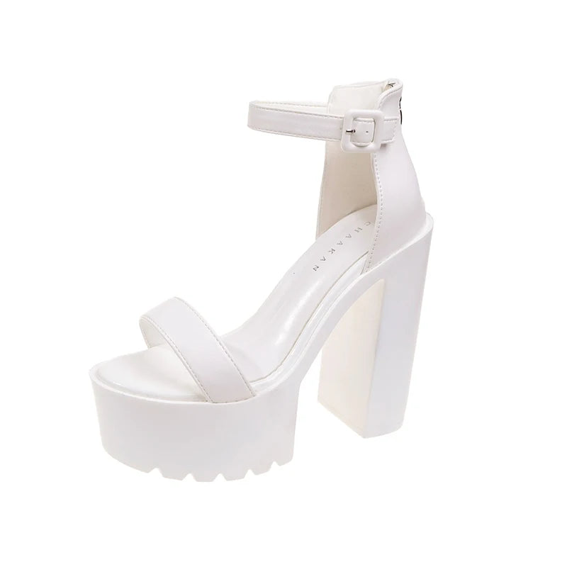 Chunky Peep Toe Platform High Heel Sandal