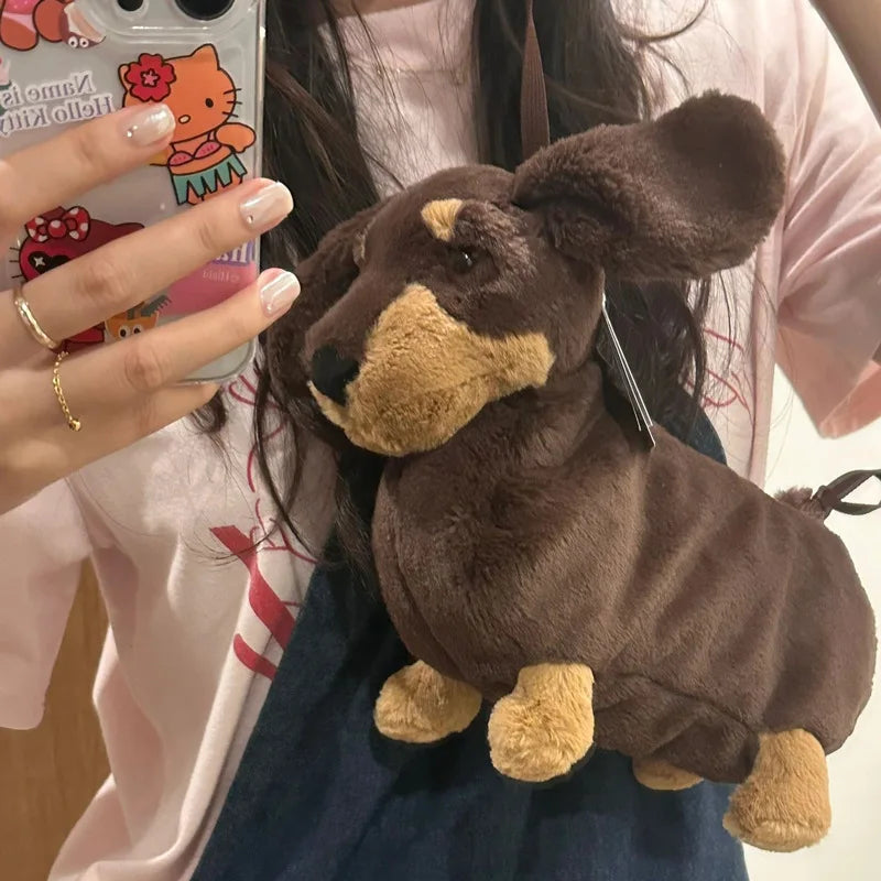 Plush Doll Dog Crossbody Shoulder Bag