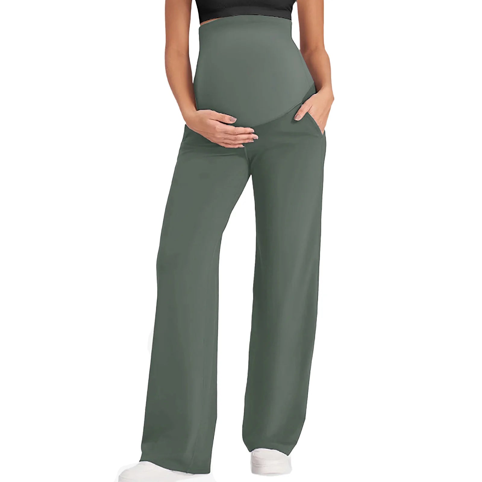 Elastic Pants Over The Belly with Pockets Sportswear