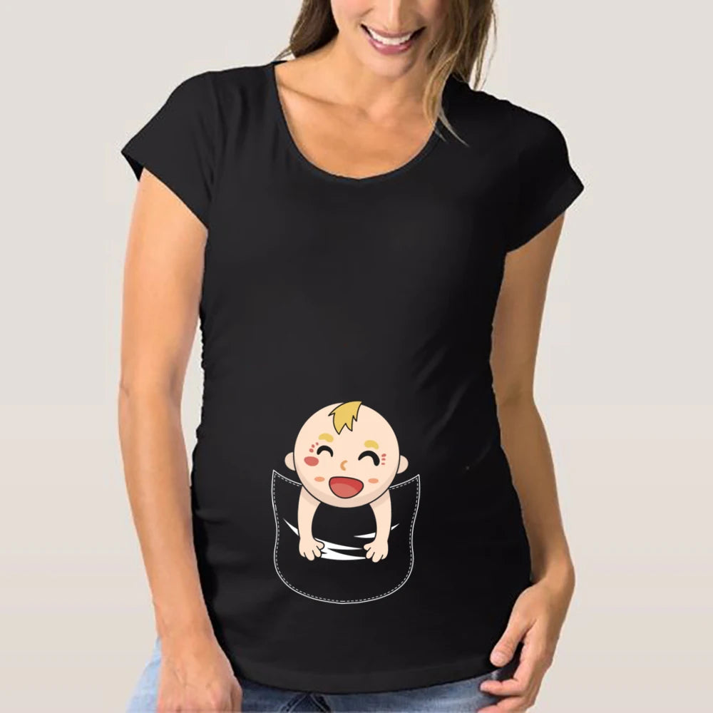Cute Funny Graphic Pregnancy T-shirt Blouse