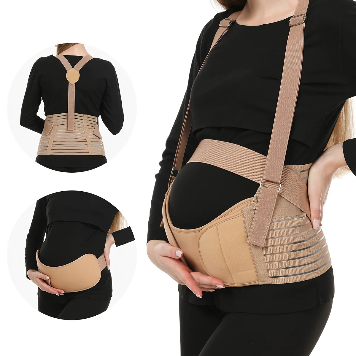 Tight-Fitting Belly Support Abdominal Binder with Hook-Eye Closure