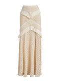 TWOTWINSTYLE Solid Slimming Sheer Spliced Tassel Knit Skirt