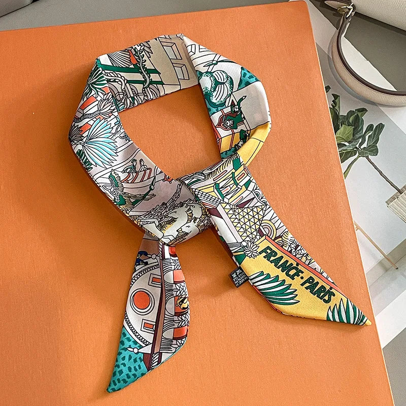 Multi Printed Neckerchief Hair Tie