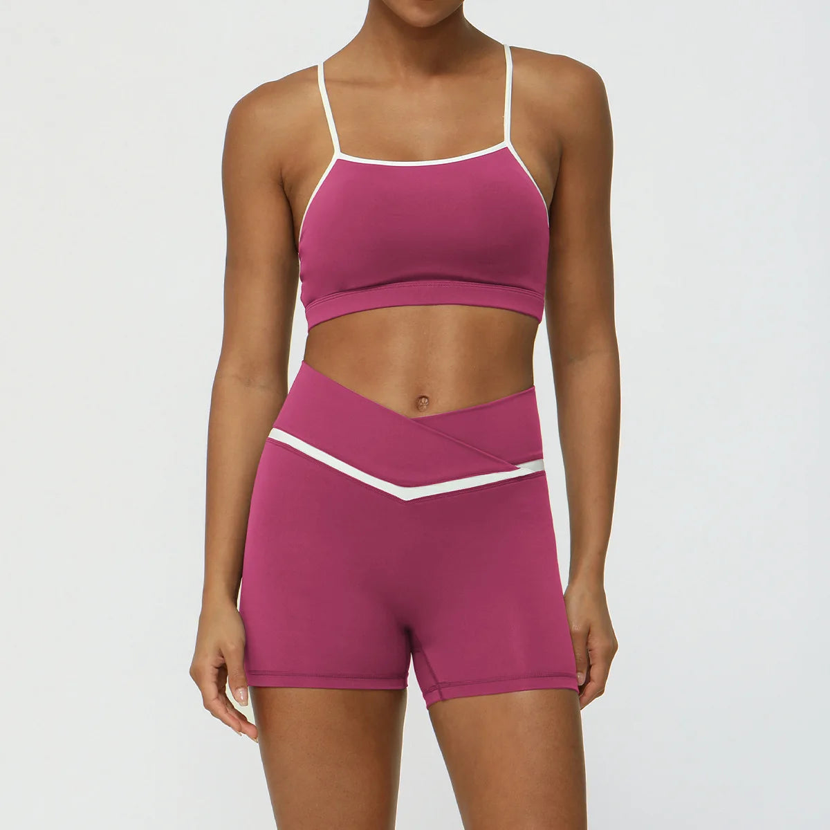Colorblock Seamless Butt-Lift Yoga Two Piece Set