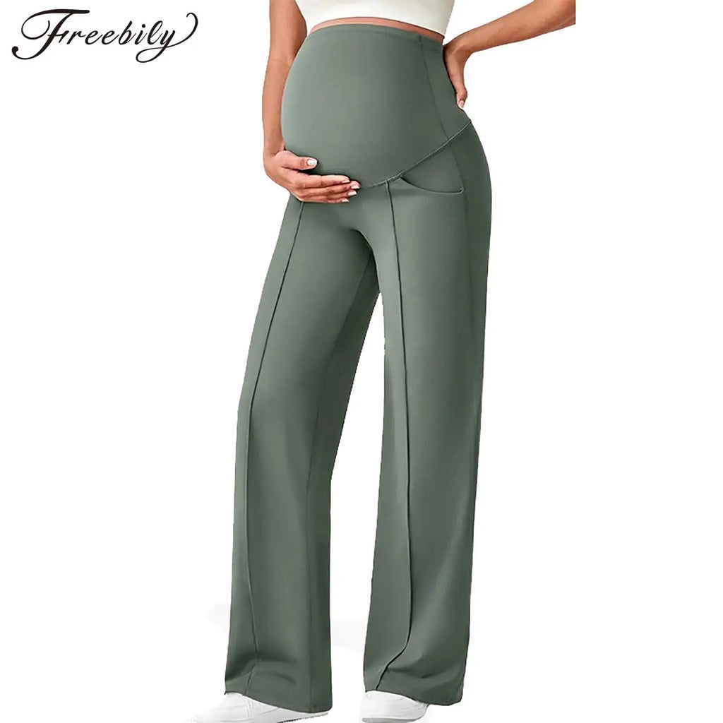 Elastic Pants Over The Belly with Pockets Sportswear