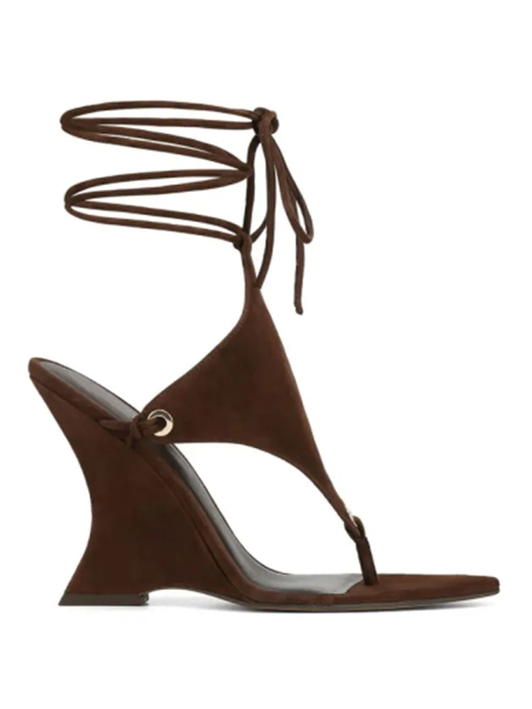 Coarse Pinch Toe Ankle Strap Sandals