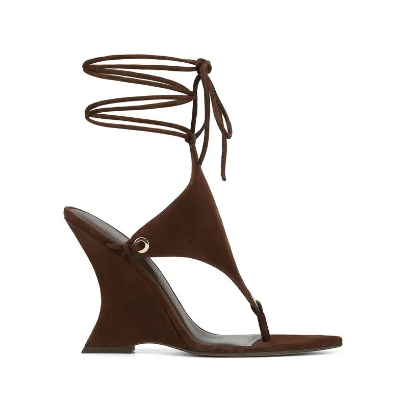 Coarse Pinch Toe Ankle Strap Sandals