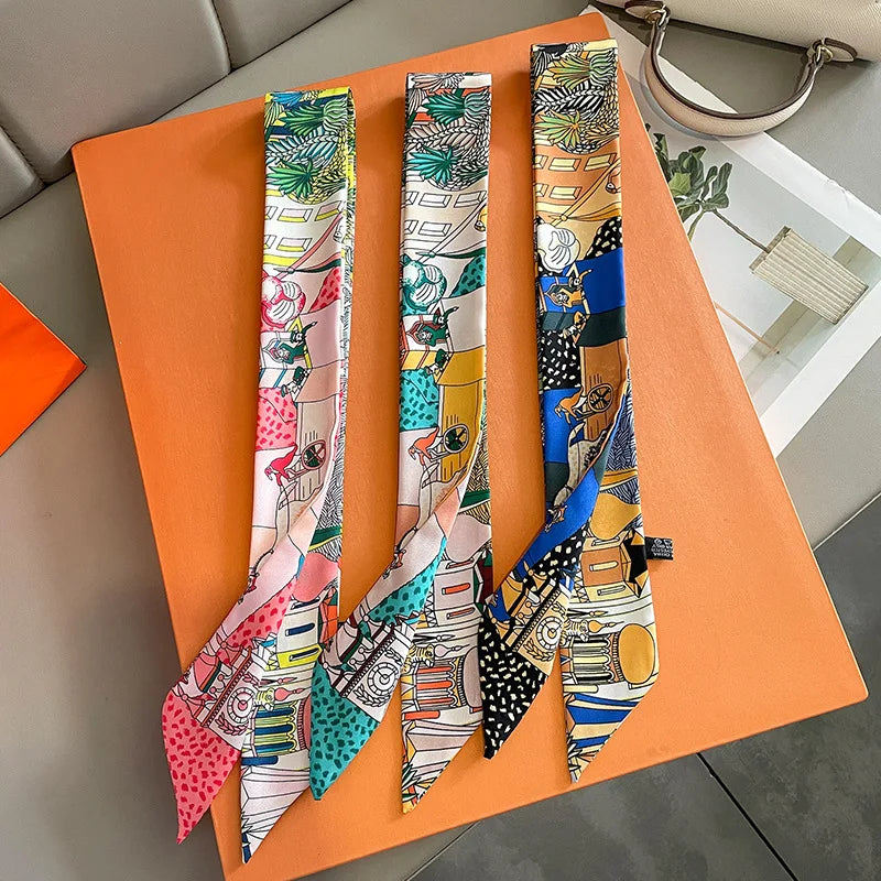 Multi Printed Neckerchief Hair Tie