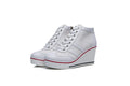 Wedge Heel  Lace-up Platform Canvas Shoes