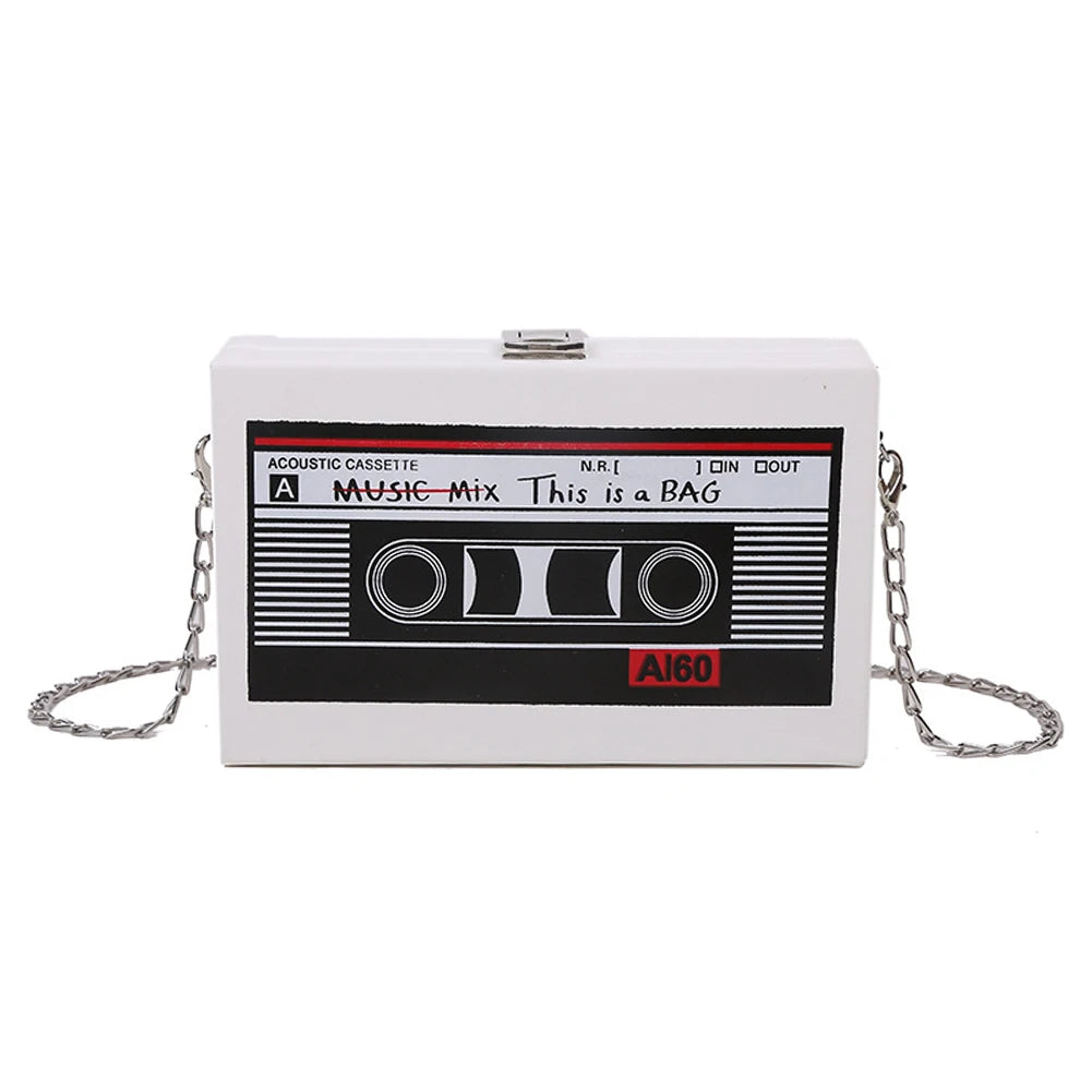 Radio Tape Recorder Print Commute Mini Chain Bag