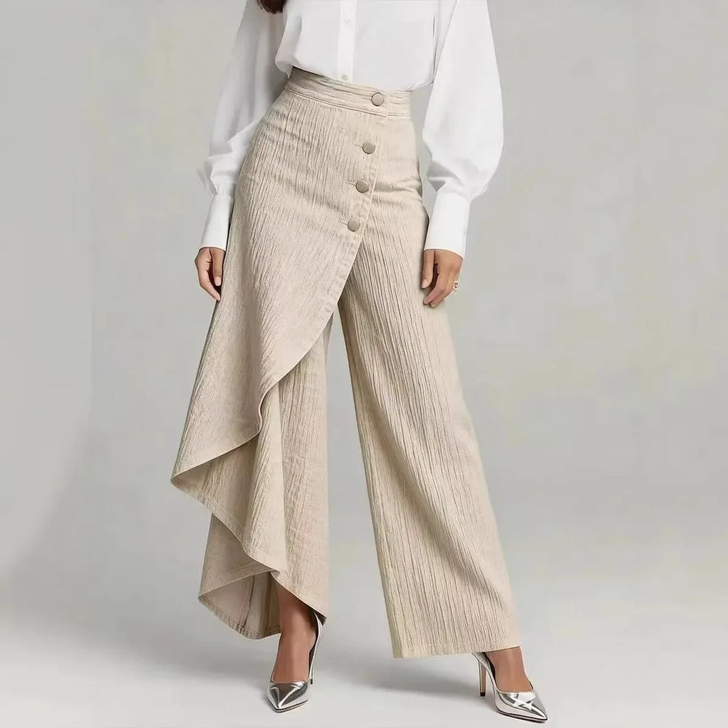 Stretchy Denim Print Button Fly Slim Leg Pants