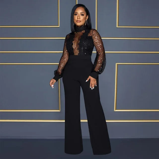 African Lace Patchwork Jumpsuit