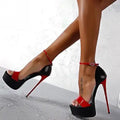 Sexy Open Toe Double Buckle Strap Stilettos