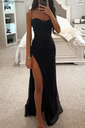 Off-Shoulder Sequin Maxi Evening Gown