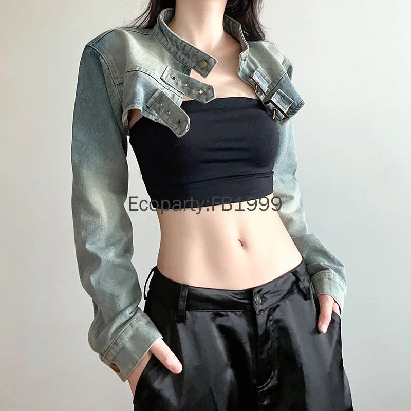 Vintage Denim Crop Top Jackets