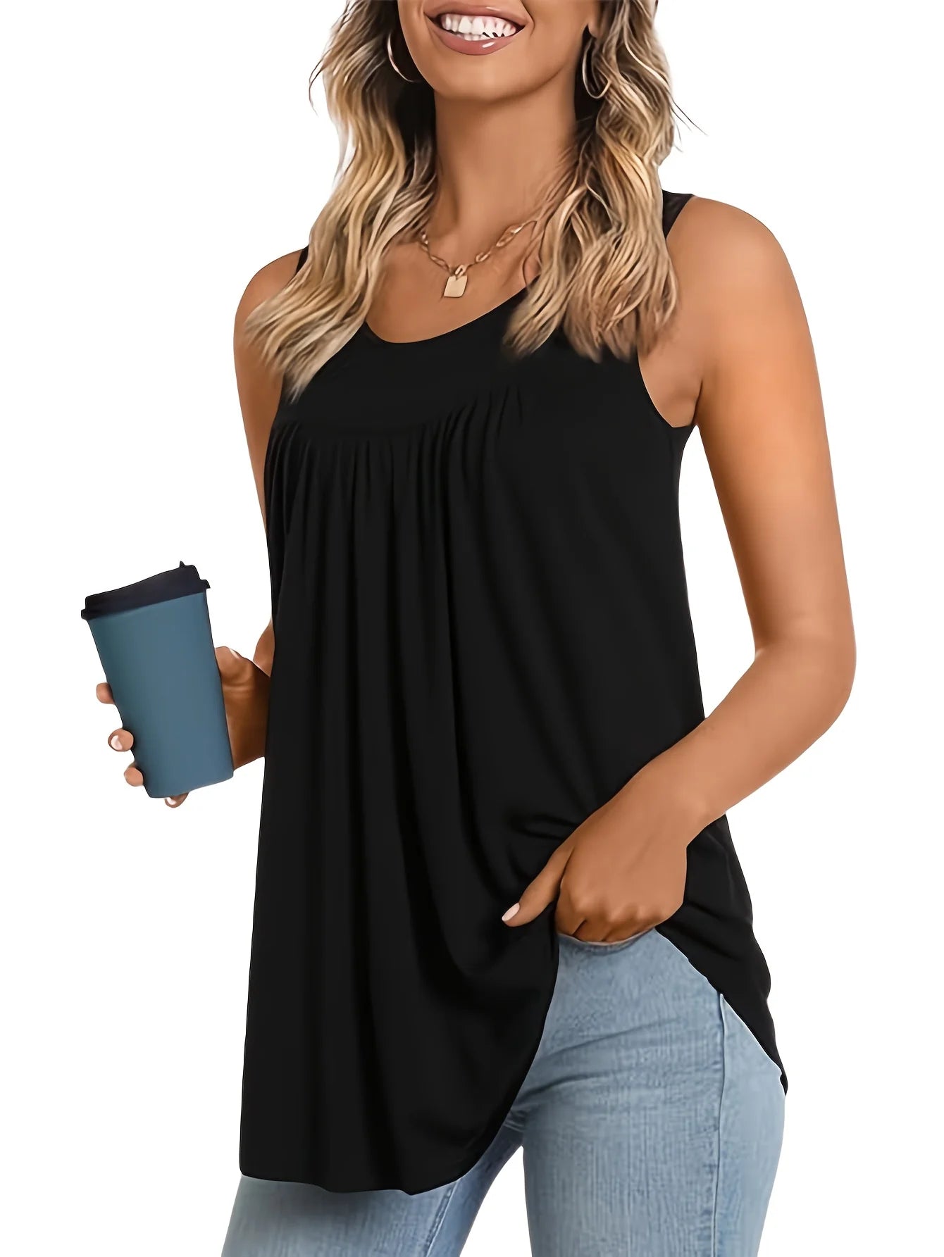 Loose Solid Casual Tank Top