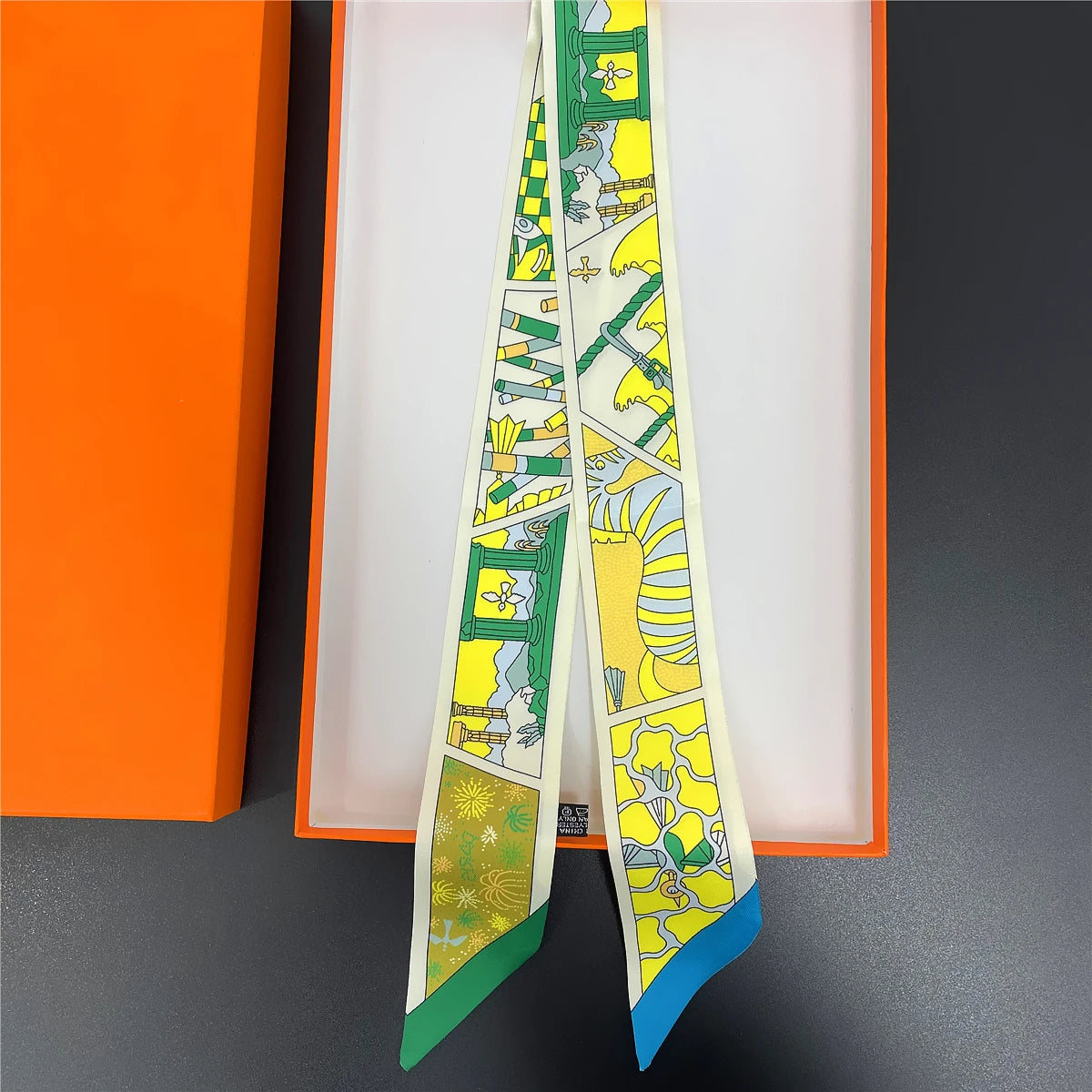 Multi Printed Neckerchief Hair Tie