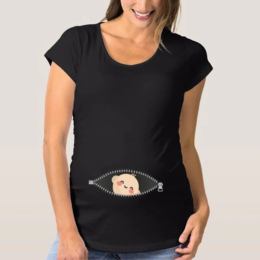 Cute Funny Graphic Pregnancy T-shirt Blouse