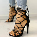 Cross Strap Open Toe Sandals Pumps