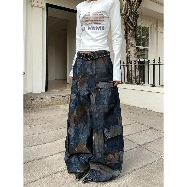 Multi Pocket New Style Camouflage Wide Leg Pants