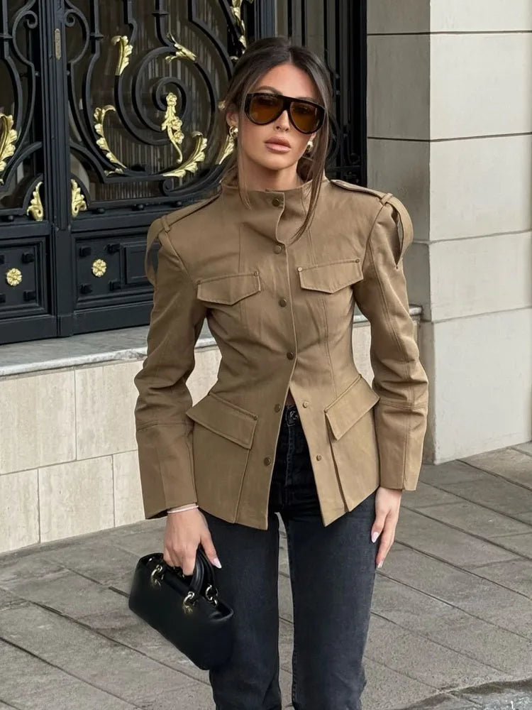 Chic Single Breasted Pocket Decorate Casual Coat
