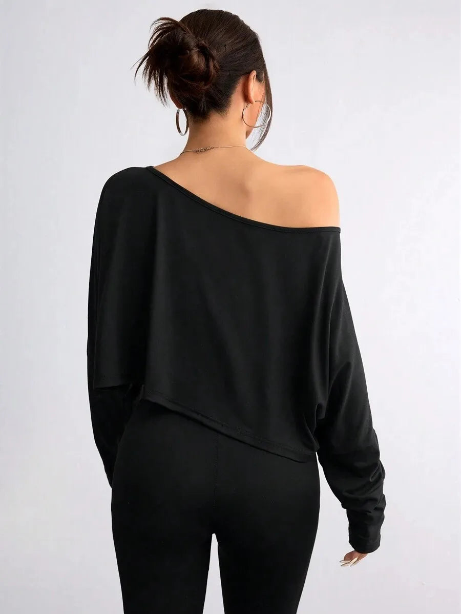 Casual Asymmetrical Neck Strapless Top