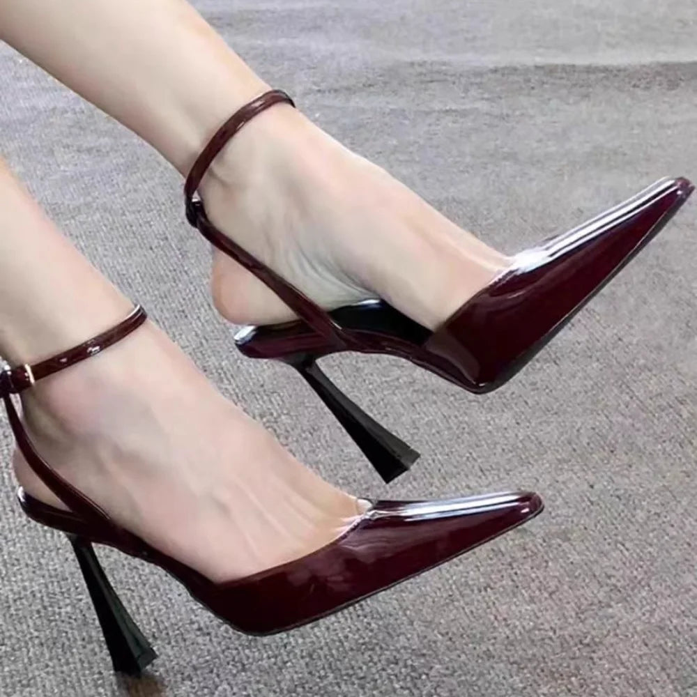 Sweet Pointed Toe High Heels with Ankle Buckle Strap