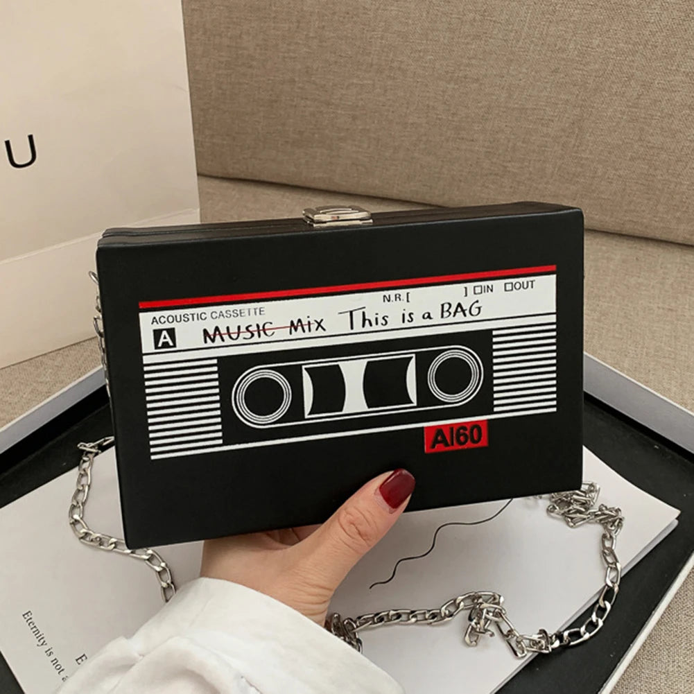 Radio Tape Recorder Print Commute Mini Chain Bag