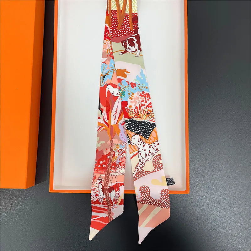 Multi Printed Neckerchief Hair Tie
