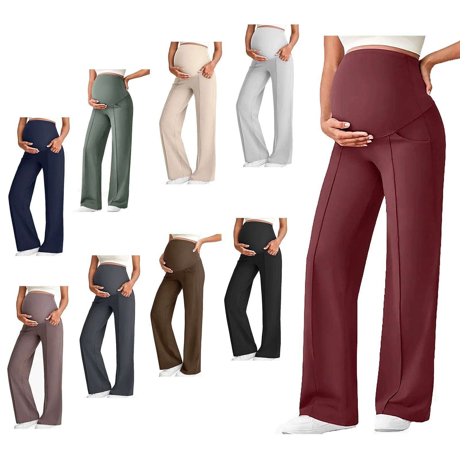 Elastic Pants Over The Belly with Pockets Sportswear