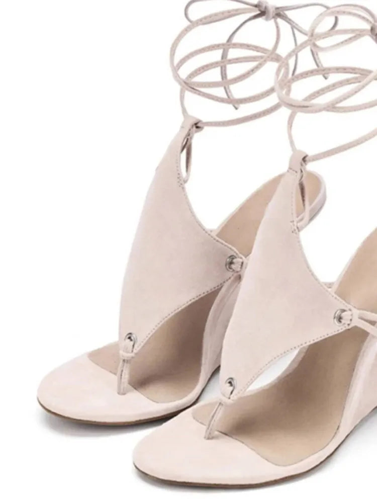Coarse Pinch Toe Ankle Strap Sandals