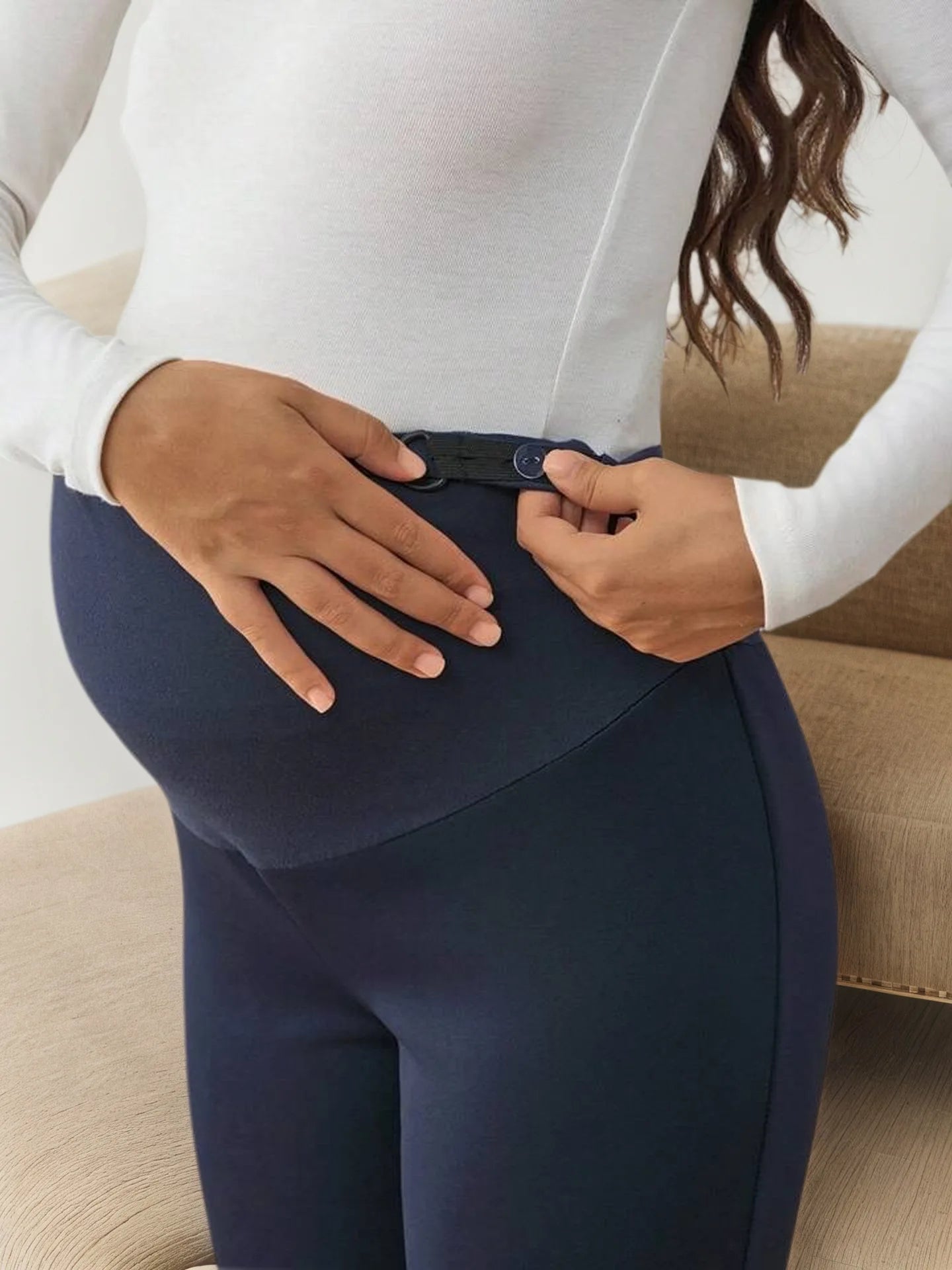 High-waist Belly Support Straight Loose Wide-leg Pants