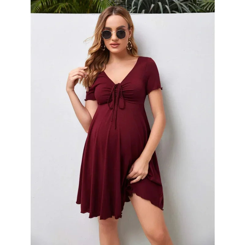 Maternity V-neck Loose Women Dress