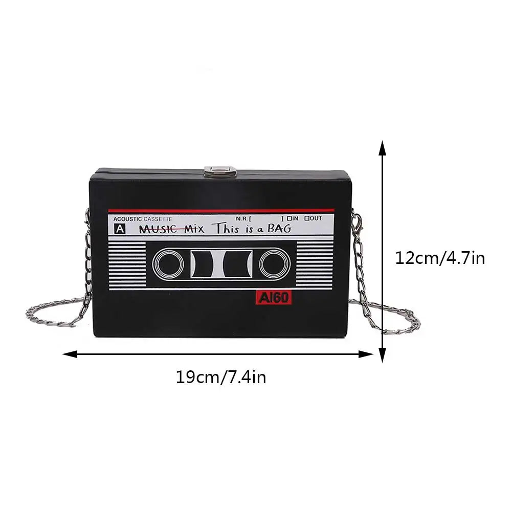 Radio Tape Recorder Print Commute Mini Chain Bag