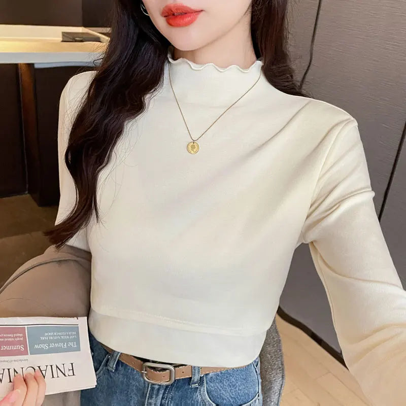 Slim Ruffle Breastfeeding Bottoming Top