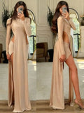 2PC Long Top & Sexy Skirt